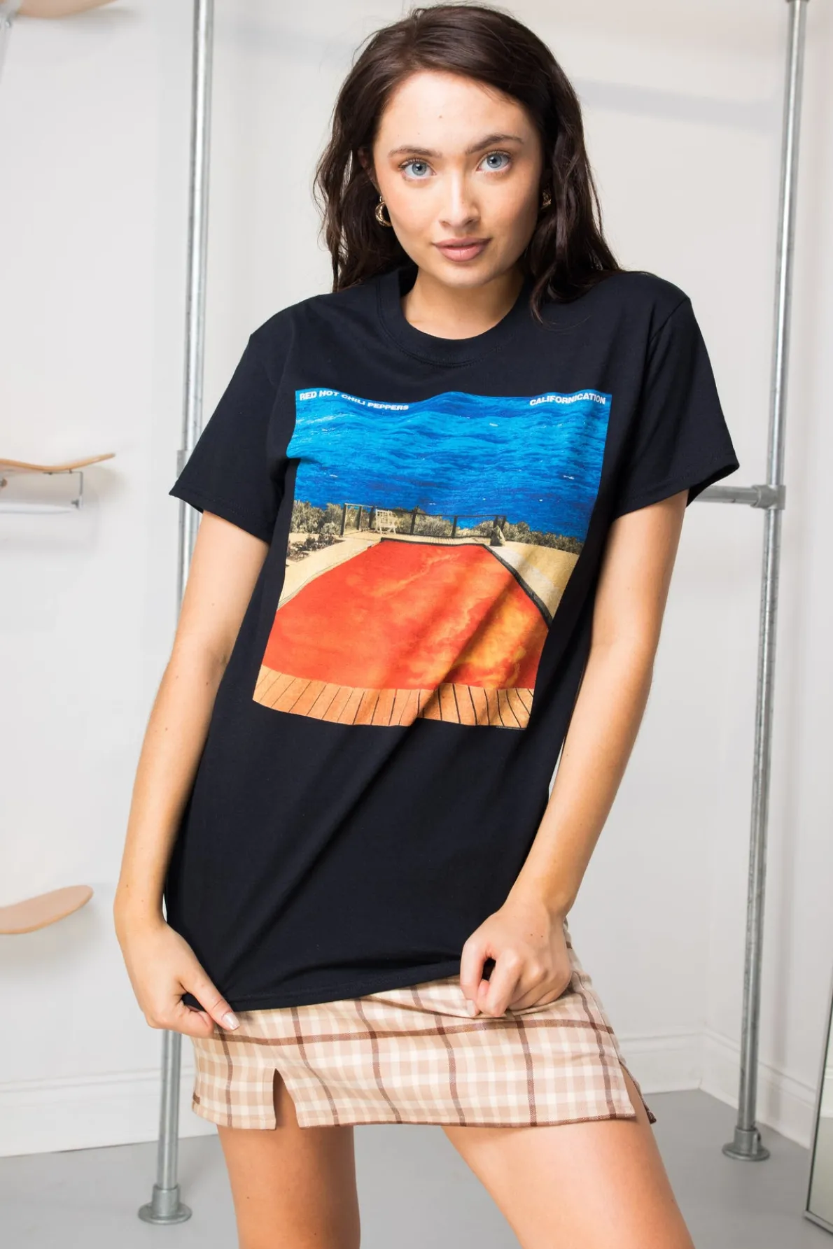 Daisy Street Relaxed T-Shirt with Red Hot Chili Peppers Print-Women Band Tees | T-Shirts