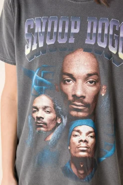 Daisy Street Relaxed T-Shirt with Snoop Dogg Print-Women Band Tees | T-Shirts