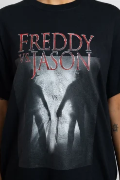 Daisy Street Relaxed T-Shirt with Freddy Vs Jason Graphic-Women Tops | T-Shirts