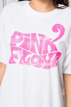 Daisy Street Relaxed T-Shirt with Retro Pink Floyd Print-Women Band Tees | T-Shirts