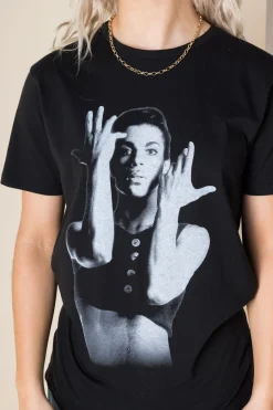 Daisy Street Relaxed T-Shirt with Prince Parade Print-Women Band Tees | T-Shirts