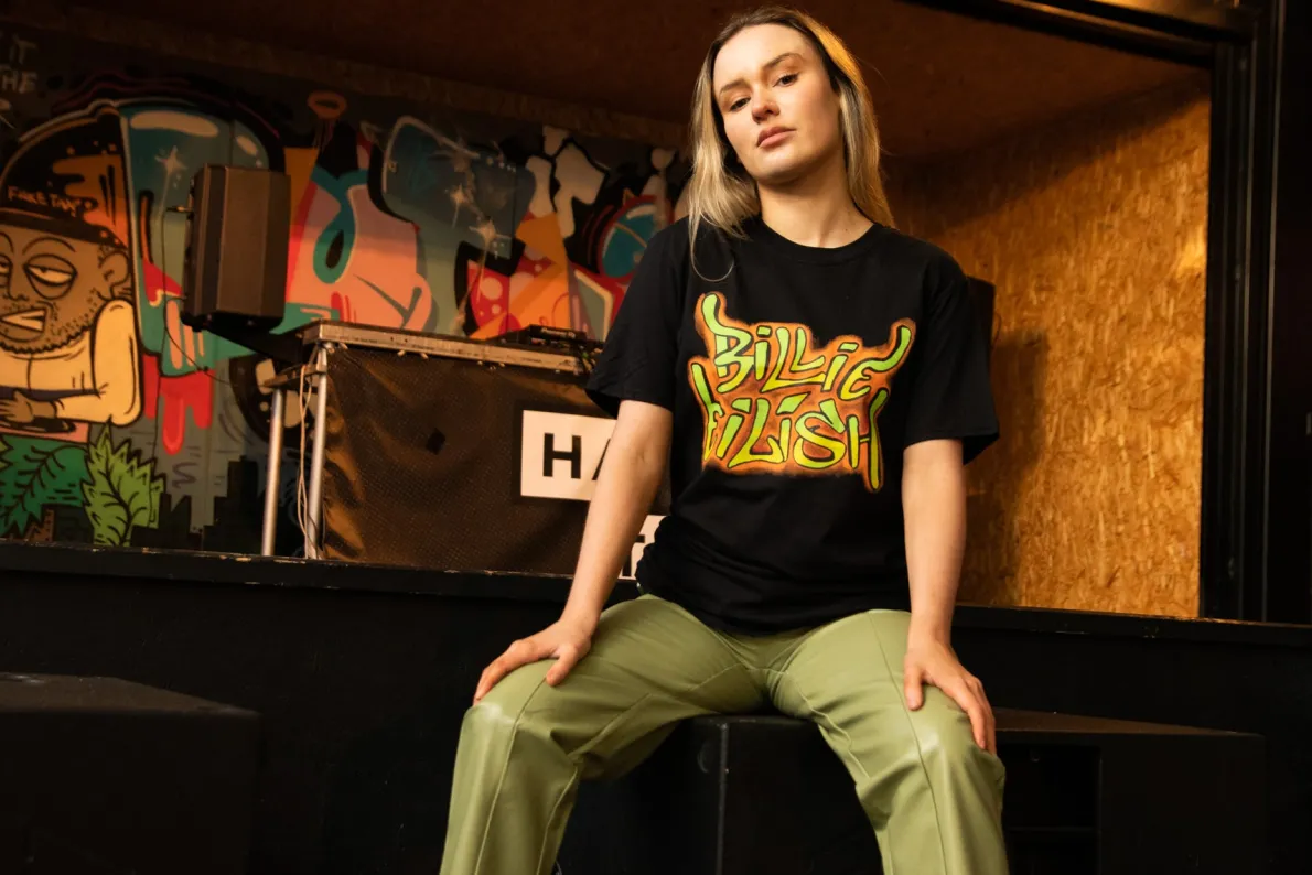 Daisy Street Relaxed T-Shirt with Billie Eilish Print-Women Band Tees | T-Shirts