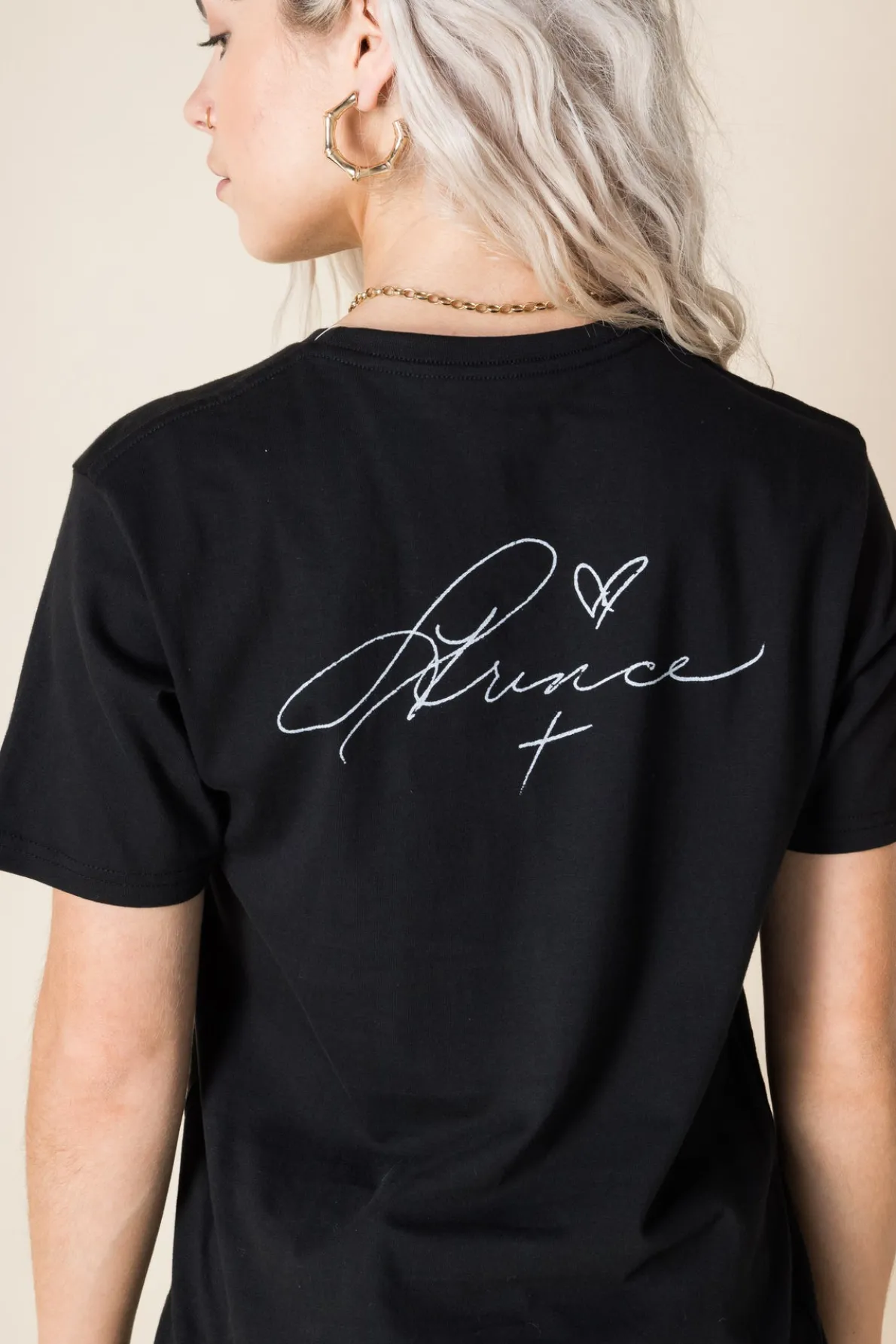 Daisy Street Relaxed T-Shirt with Prince Parade Print-Women Band Tees | T-Shirts