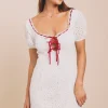 Daisy Street Ribbon Detail Mini Dress-Women Dresses