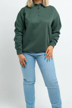 Daisy Street Rugby Sweatshirt-Women Hoodies & Sweatshirts