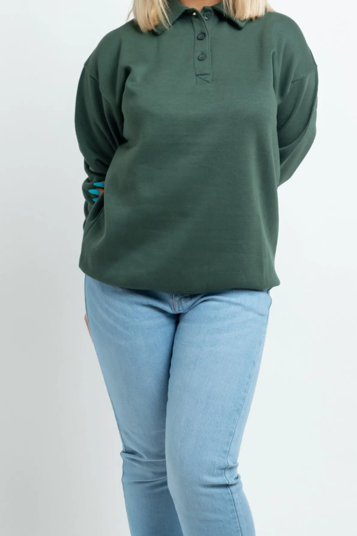 Daisy Street Rugby Sweatshirt-Women Hoodies & Sweatshirts