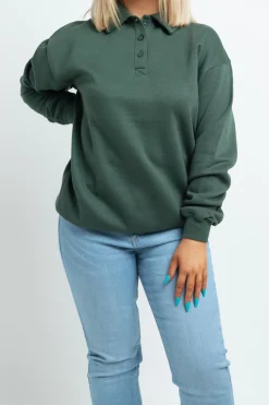 Daisy Street Rugby Sweatshirt-Women Hoodies & Sweatshirts