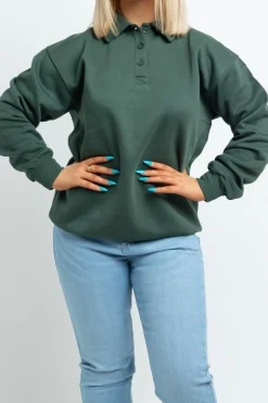 Daisy Street Rugby Sweatshirt-Women Hoodies & Sweatshirts