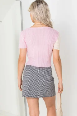 Daisy Street 90's Cropped Spliced Cardigan in-Women Cardigans