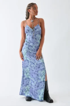 Daisy Street Satin Slip Cami Dress With Split-Women Dresses