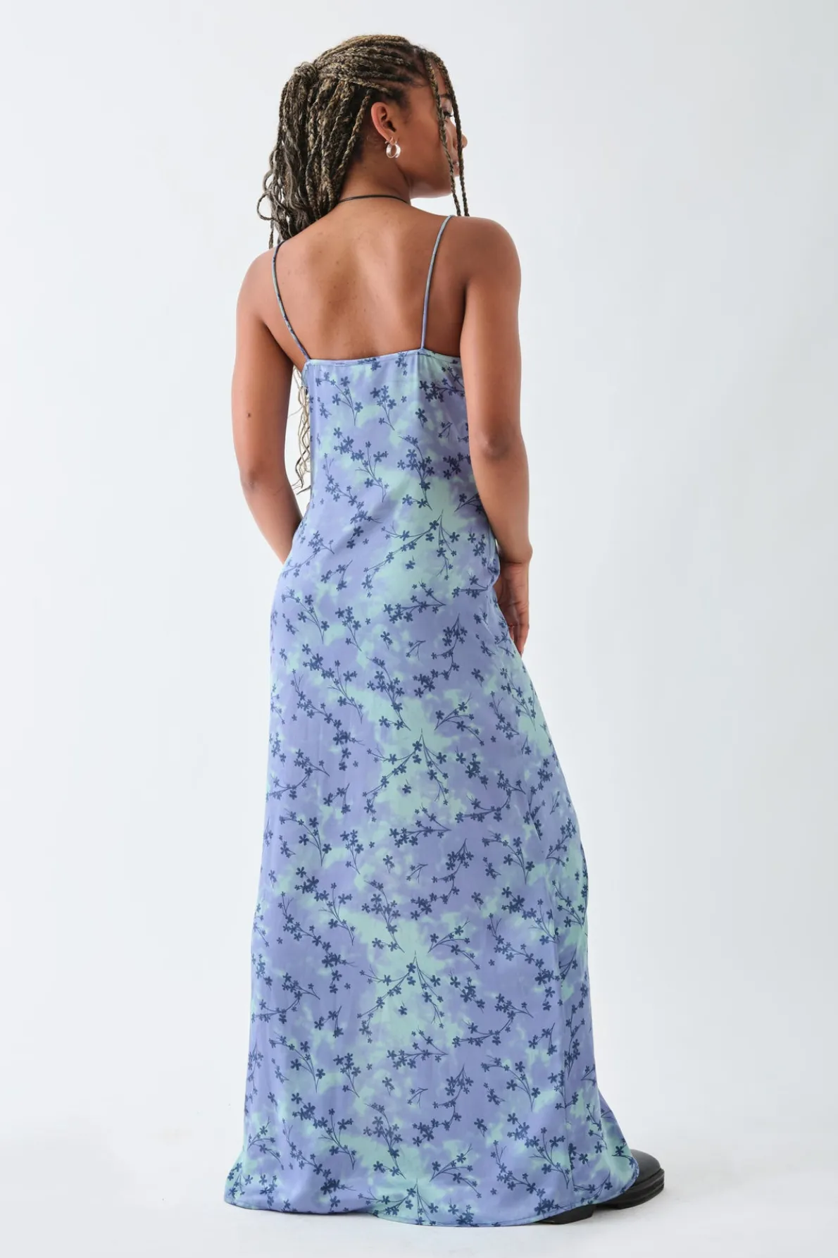 Daisy Street Satin Slip Cami Dress With Split-Women Dresses