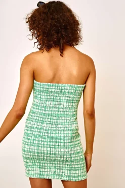 Daisy Street Shirred Bodycon Bandeau Mini Dress-Women Dresses
