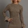 Daisy Street Shirred Long Sleeve Mini Dress-Women Partywear | Dresses