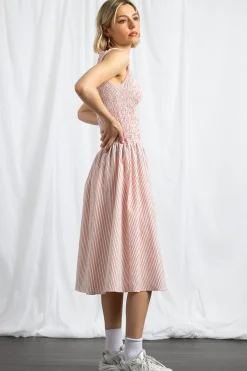 Daisy Street Shir Midaxi Dress With Dropped Waist-Women Dresses