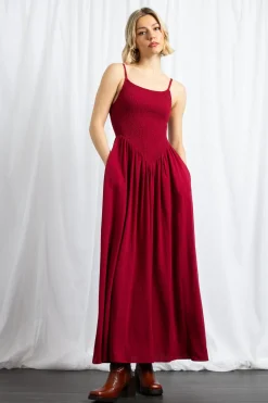 Daisy Street Shir V Shape Bodice Maxi Dress-Women Dresses