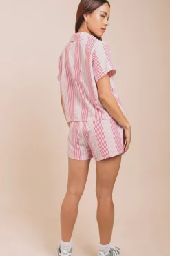 Daisy Street Shorts In Seersucker Stripe Co-ord-Women Tops