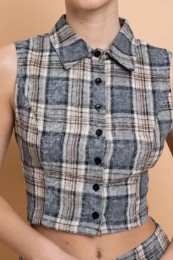 Daisy Street Sleeveless Fitted Shirt-Women Tops