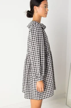 Daisy Street Smock Style Dress in and White Gingham-Women Dresses