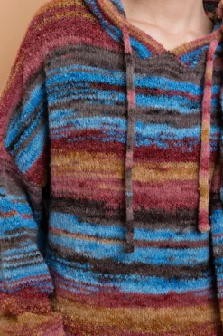 Daisy Street Space Dye Hooded Sweater With Kangaroo Pocket-Women Tops