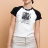Daisy Street Stateside Varsity Raglan Baby Tee-Women Tops | T-Shirts