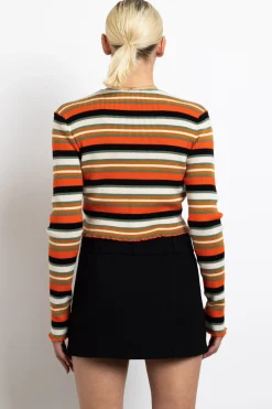 Daisy Street Stripe 90's Knit Cardigan-Women Tops | Hoodies & Sweatshirts
