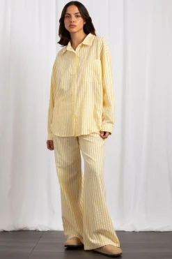 Daisy Street Stripe Trousers With Elasticated Waistband-Women Trousers