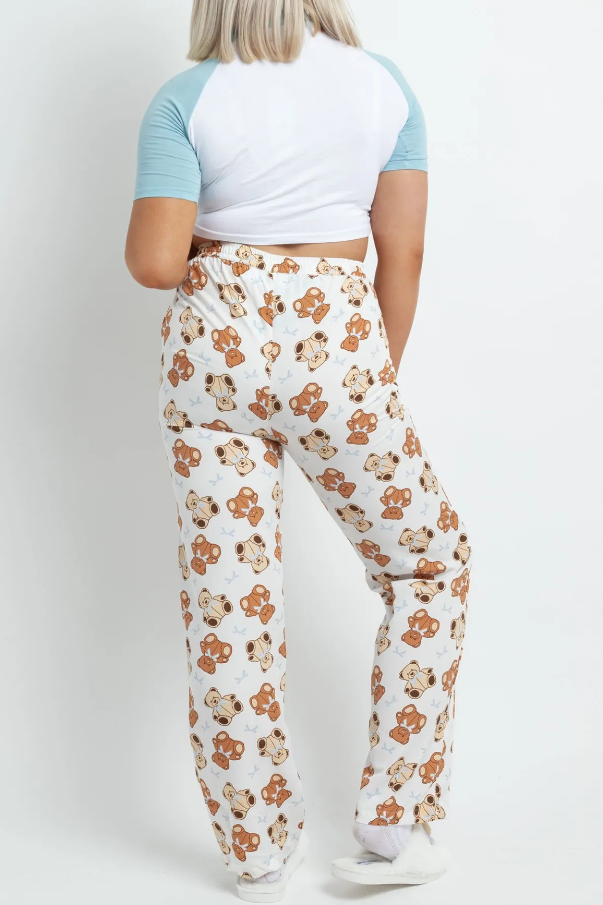 Daisy Street Teddy Pyjama Set-Women Trousers | T-Shirts