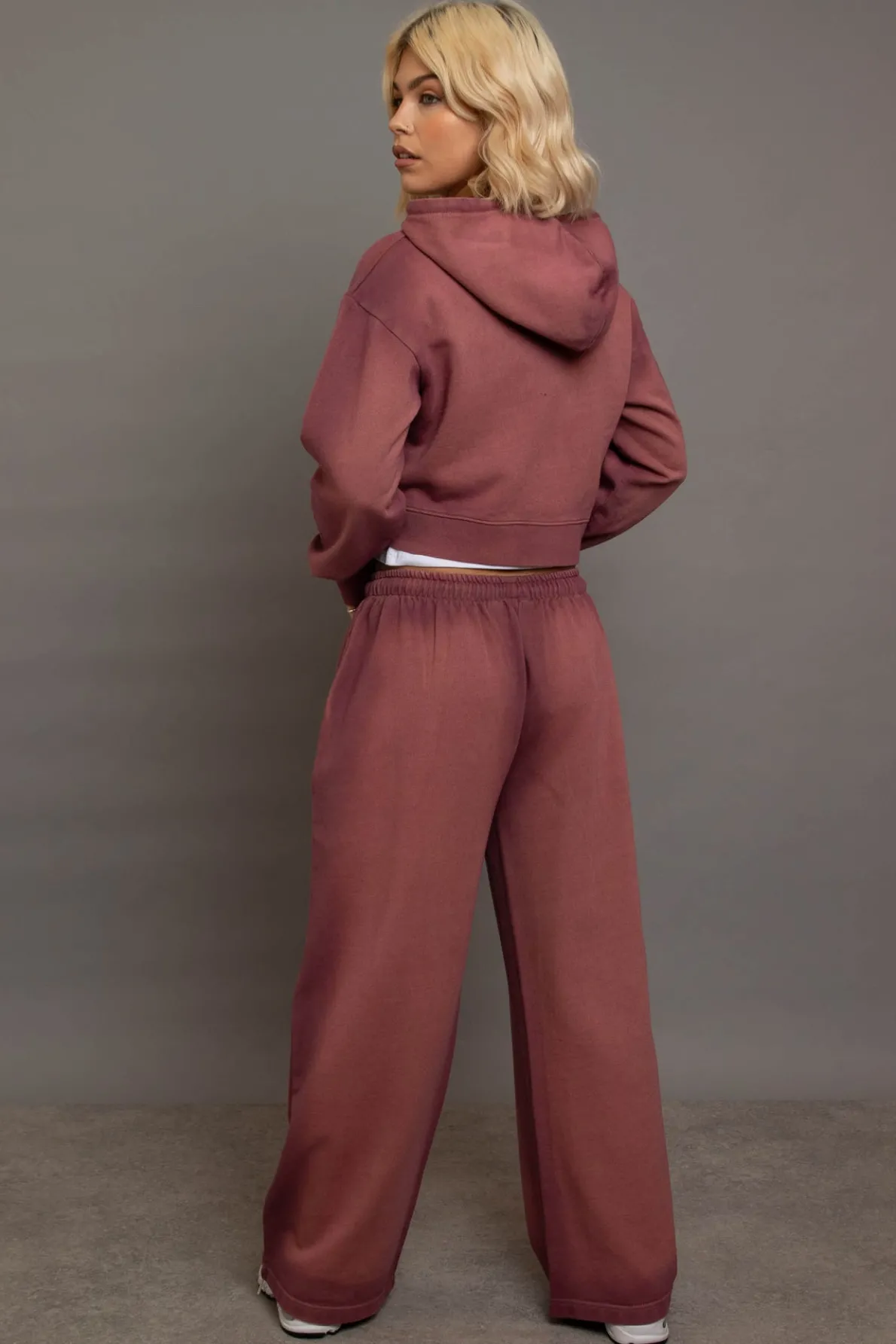 Daisy Street Terry Wide Leg Joggers-Women Trousers