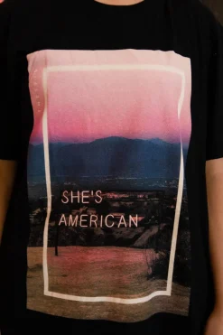 Daisy Street The 1975 She's American Print-Women T-Shirts