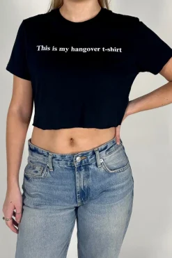Daisy Street This Is My Hangover T-Shirt Cropped Tee-Women T-Shirts