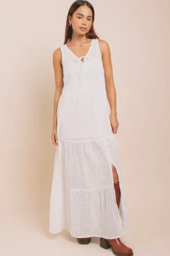 Daisy Street Tiered Maxi Dress With Split Front-Women Dresses