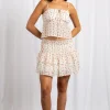 Daisy Street Tiered Mid Rise Mini Skirt With Shirred Waistband-Women Skirts