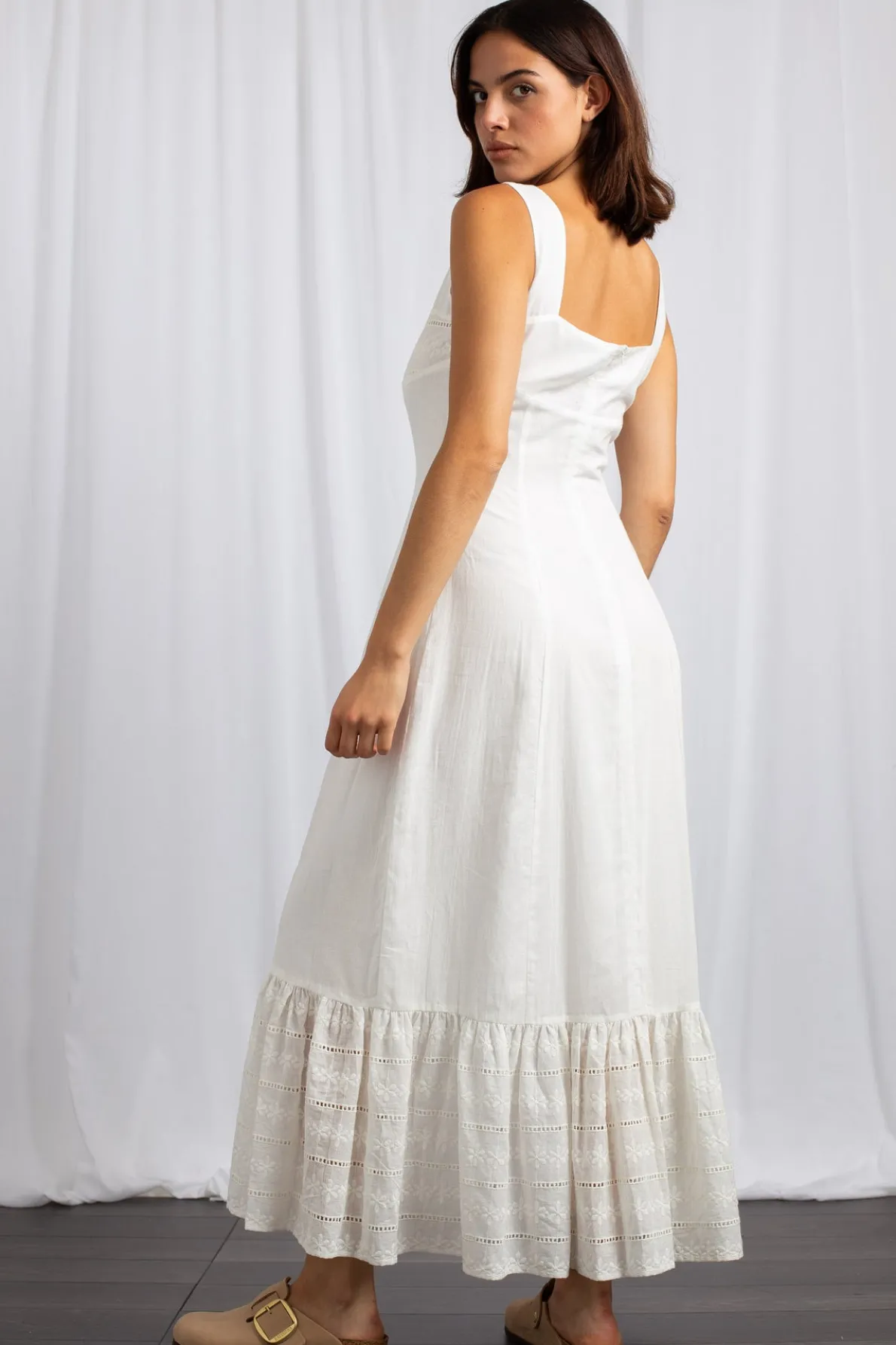 Daisy Street Tiered Midaxi Dress With Lace Trims-Women Dresses