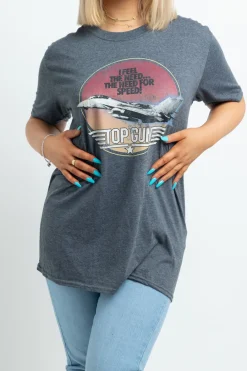 Daisy Street Top Gun Licensed T-Shirt in-Women T-Shirts