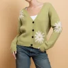 Daisy Street Tufted Intarsia Cardigan-Women Tops | Cardigans