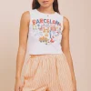 Daisy Street Vest Top With Barcelona Puff Print-Women Tops