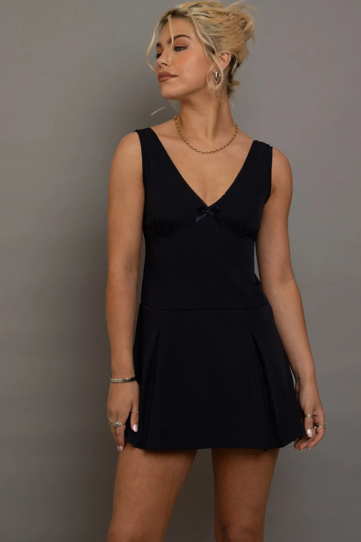 Daisy Street V-Neck Fitted Mini Dress-Women Partywear | Dresses
