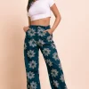 Daisy Street Wide Leg Printed Denim Jeans-Women Trousers