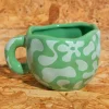Daisy Street Wobbly Mug With Warped Floral Print- Homeware