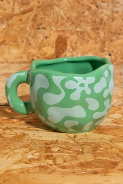 Daisy Street Wobbly Mug With Warped Floral Print- Homeware