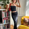 Daisy Street x Chloe Davie Slinky Low Rise Maxi Skirt in Co-Ord-Women Skirts
