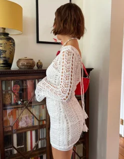 Daisy Street x Chloe Davie Open Knit Dress with Cut Out Back-Women Dresses