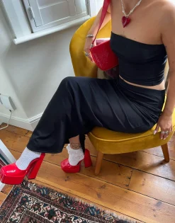 Daisy Street x Chloe Davie Slinky Low Rise Maxi Skirt in Co-Ord-Women Skirts