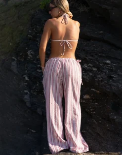 Daisy Street X Molly Mcfarlane Linen Look Pull Trousers In Stripe-Women Trousers