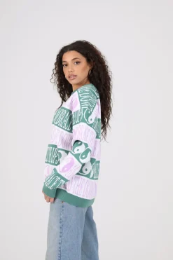 Daisy Street Yin/Yang Knitted Jumper-Women Hoodies & Sweatshirts