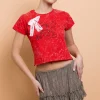 Daisy Street Youth Snow Washed Baby Tee-Women Tops | T-Shirts