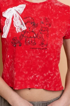 Daisy Street Youth Snow Washed Baby Tee-Women Tops | T-Shirts