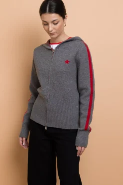 Daisy Street Zip Up Intarsia Knit Top-Women Tops