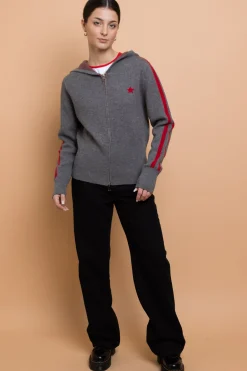 Daisy Street Zip Up Intarsia Knit Top-Women Tops